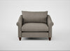 Devon Loveseat Broad Weave Pebble / Walnut Stained
