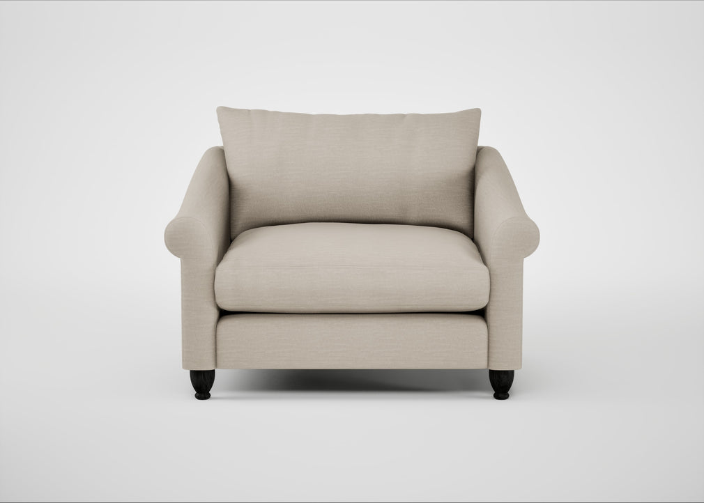 Devon Loveseat Broad Weave Putty / Black