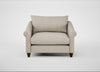 Devon Loveseat Broad Weave Putty / Walnut Stained