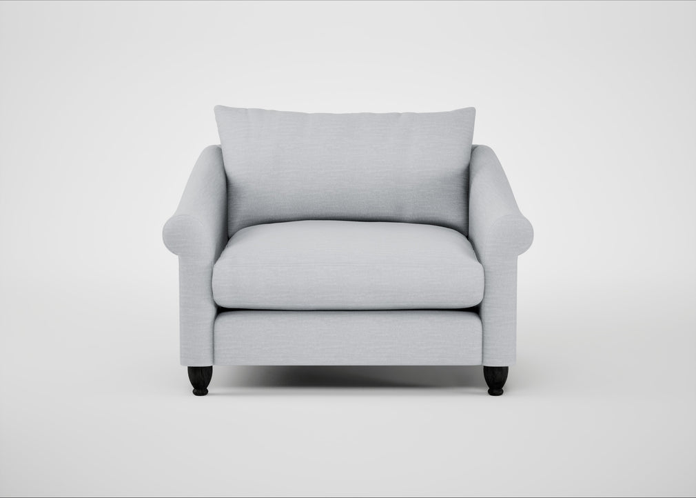 Devon Loveseat Broad Weave Tin / Black