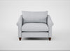 Devon Loveseat Broad Weave Tin / Walnut Stained
