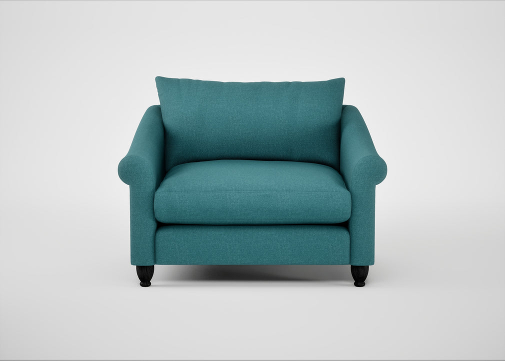 Devon Loveseat Brushed Cotton Cadet / Black