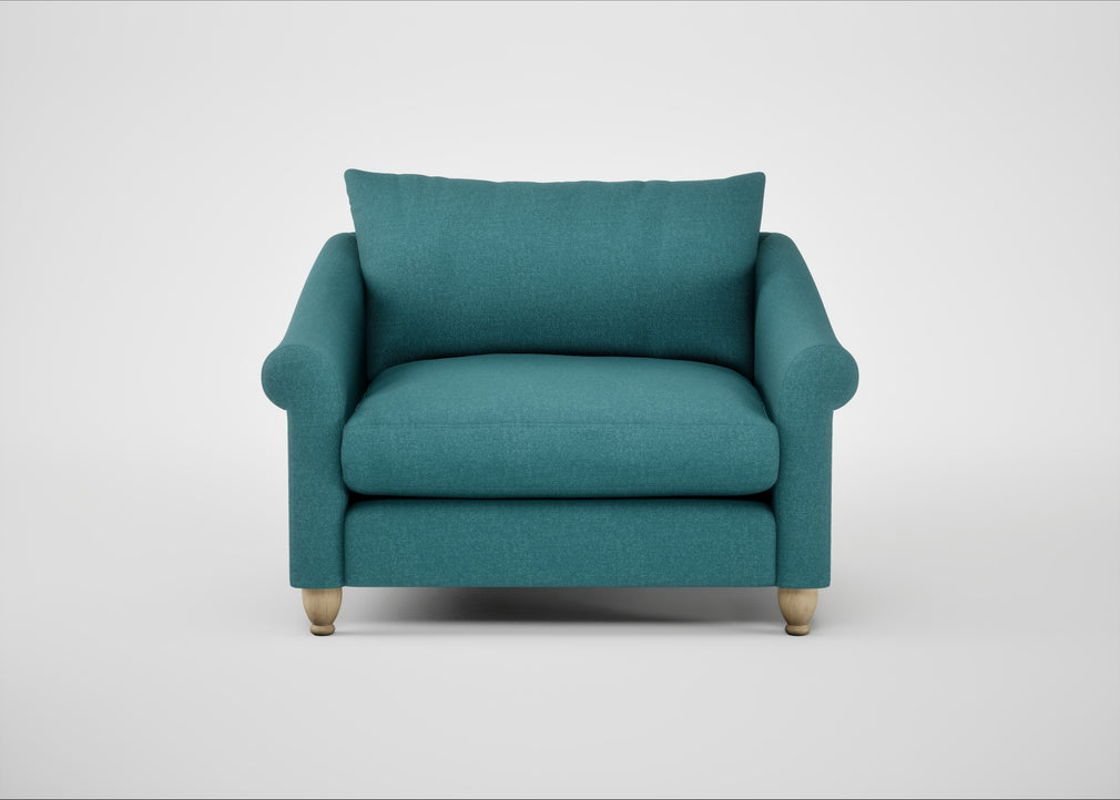 Devon Loveseat Brushed Cotton Cadet / Natural