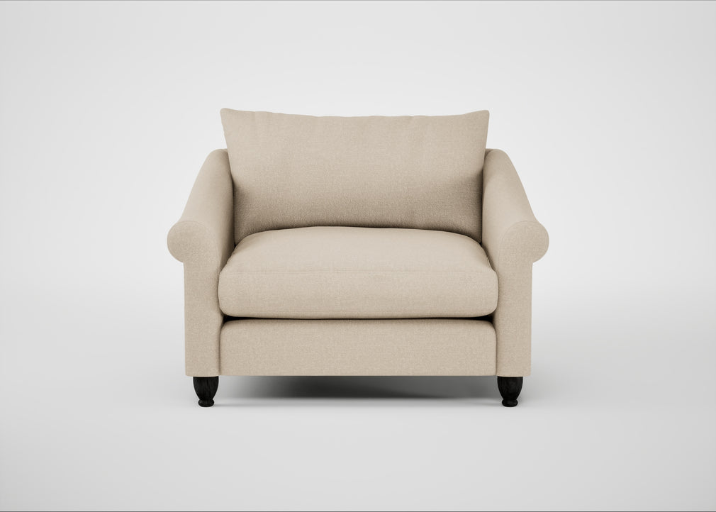 Devon Loveseat Brushed Cotton Oat / Black