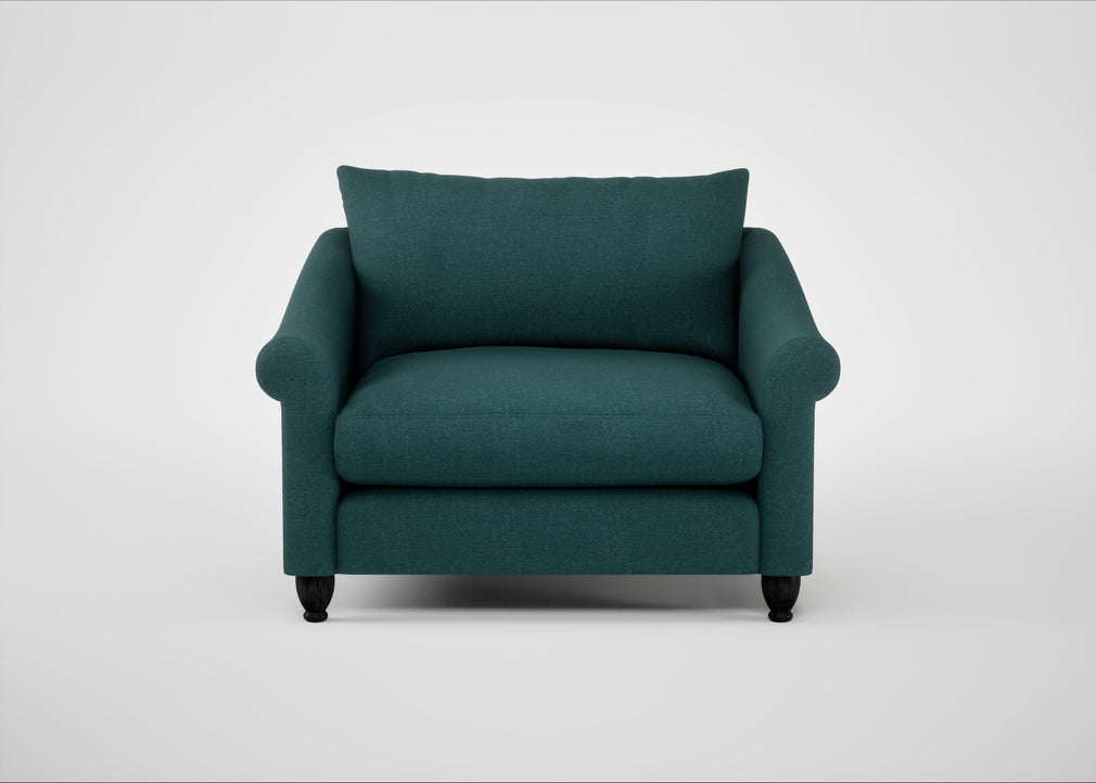 Devon Loveseat Brushed Cotton Pine / Black