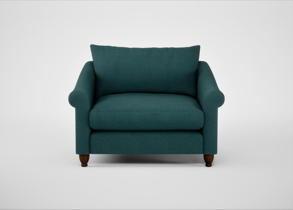 Devon Loveseat Brushed Cotton Pine / Walnut Stained