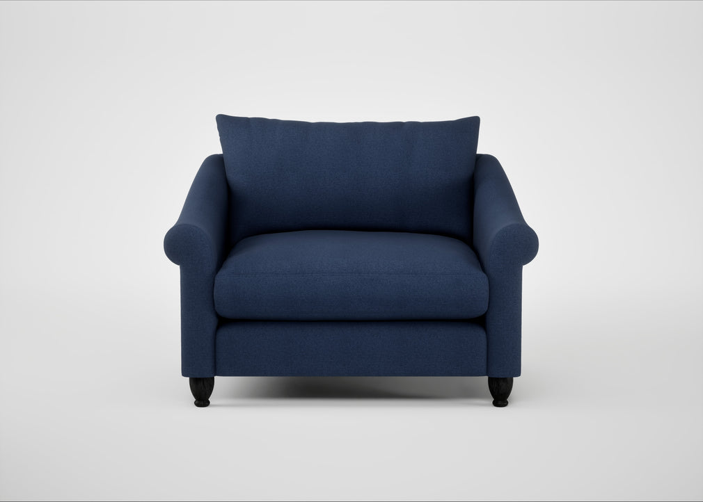 Devon Loveseat Capelo Linen-Cotton Inkspot / Black