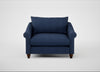 Devon Loveseat Capelo Linen-Cotton Inkspot / Walnut Stained