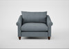 Devon Loveseat Capelo Linen-Cotton Mineral / Walnut Stained