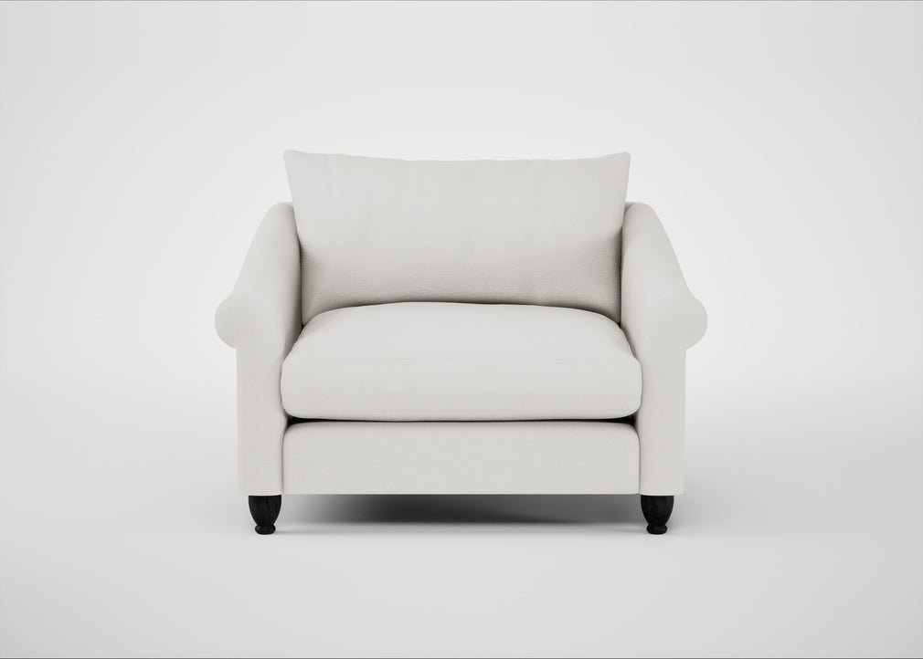 Devon Loveseat Capelo Linen-Cotton Sea Salt / Black