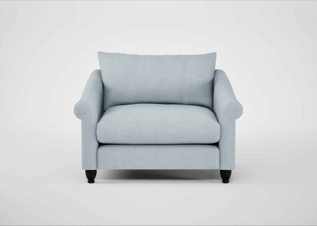 Devon Loveseat Capelo Linen-Cotton Sea Shanty / Black