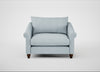 Devon Loveseat Capelo Linen-Cotton Sea Shanty / Walnut Stained