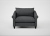 Devon Loveseat Melton Wool Granite / Black