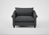 Devon Loveseat Melton Wool Granite / Walnut Stained