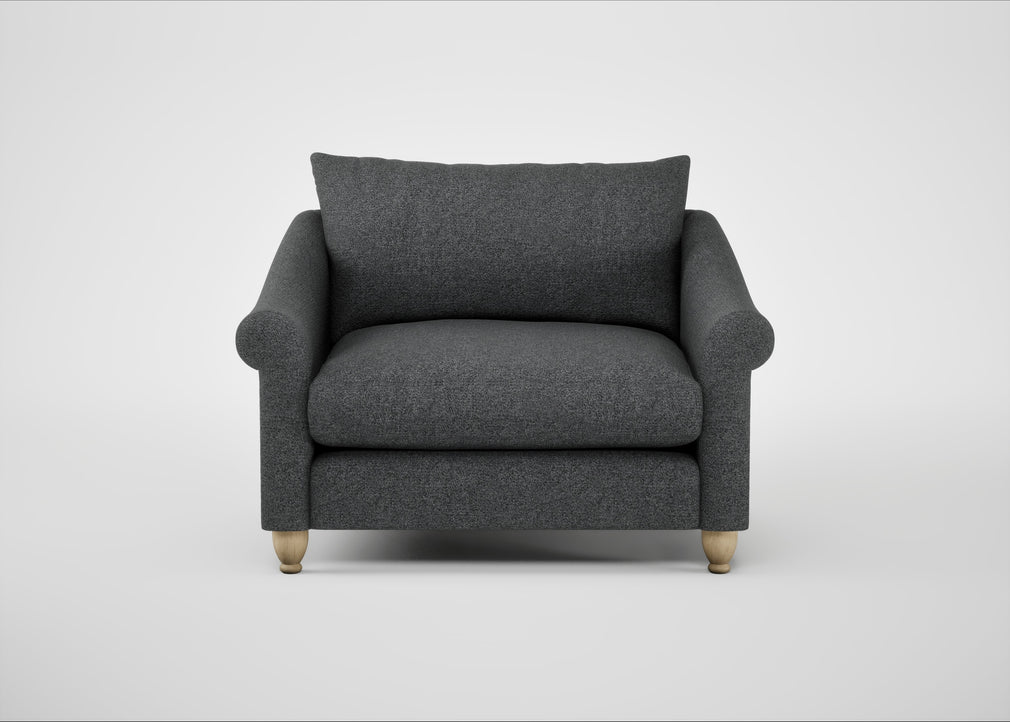 Devon Loveseat Melton Wool Granite / Natural