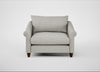 Devon Loveseat Melton Wool Limestone / Walnut Stained