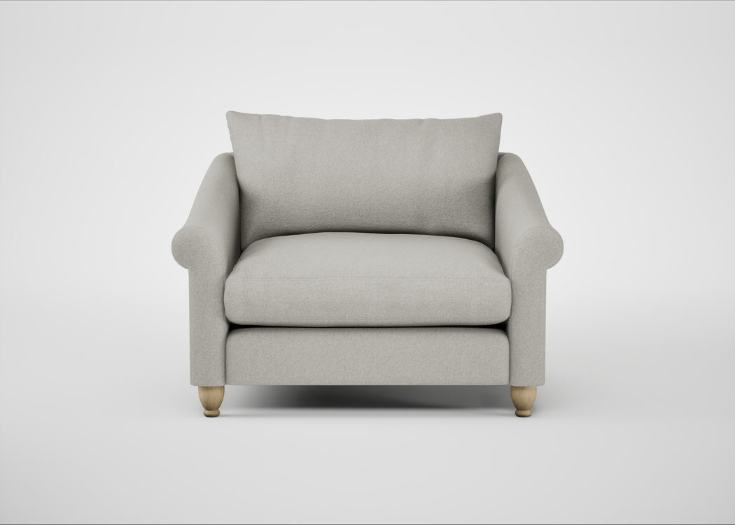 Devon Loveseat Melton Wool Limestone / Natural