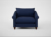 Devon Loveseat Melton Wool New Navy / Walnut Stained