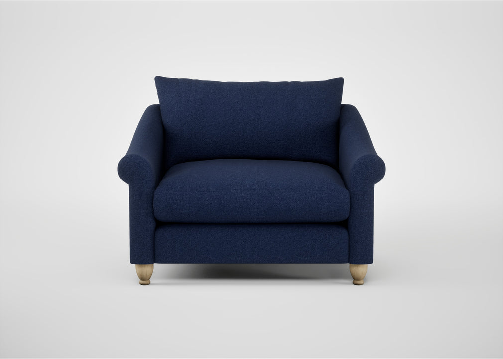 Devon Loveseat Melton Wool New Navy / Natural