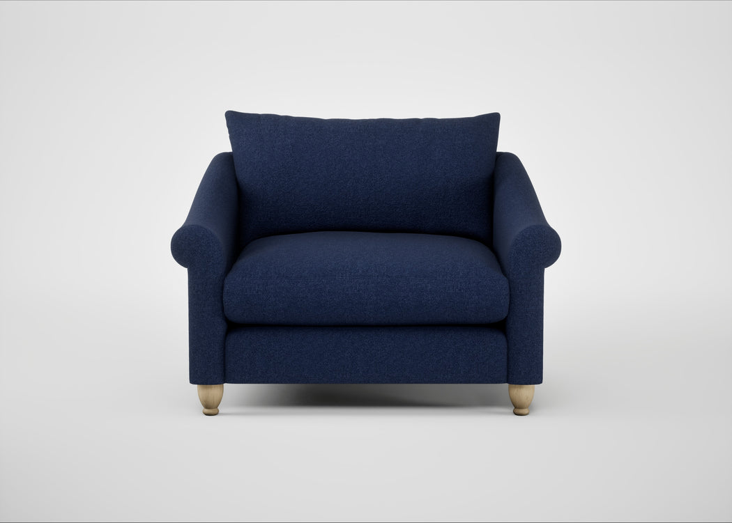 Devon Loveseat Melton Wool New Navy / Natural
