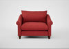 Devon Loveseat Melton Wool Red Oxide / Walnut Stained