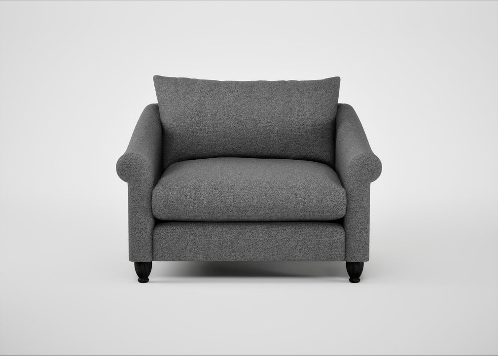 Devon Loveseat Melton Wool Shale / Black