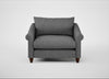 Devon Loveseat Melton Wool Shale / Walnut Stained