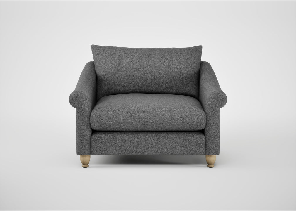 Devon Loveseat Melton Wool Shale / Natural