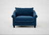 Devon Loveseat Cotton Velvet Petrol / Black