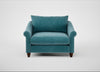 Devon Loveseat Smart Luxe Velvet Airforce Blue / Walnut Stained