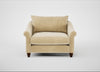 Devon Loveseat Smart Luxe Velvet Biscuit / Walnut Stained