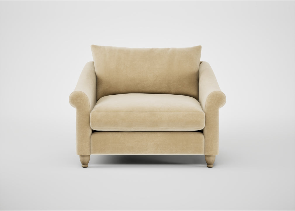 Devon Loveseat Smart Luxe Velvet Biscuit / Natural