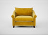 Devon Loveseat Smart Luxe Velvet Canary / Walnut Stained