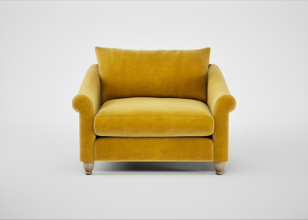 Devon Loveseat Smart Luxe Velvet Canary / Natural