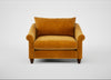 Devon Loveseat Smart Luxe Velvet Cognac / Walnut Stained