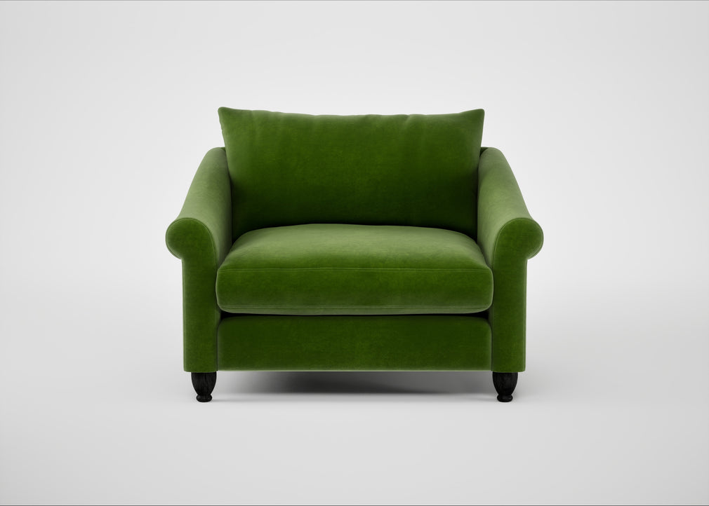 Devon Loveseat Smart Luxe Velvet Grass / Black