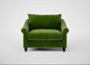 Devon Loveseat Smart Luxe Velvet Grass / Walnut Stained