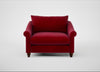 Devon Loveseat Smart Luxe Velvet Mulberry / Walnut Stained