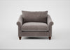 Devon Loveseat Smart Luxe Velvet Mushroom / Walnut Stained