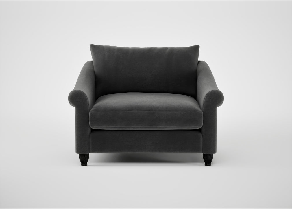 Devon Loveseat Smart Luxe Velvet Nickel / Black