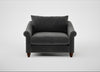 Devon Loveseat Smart Luxe Velvet Nickel / Walnut Stained