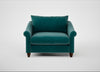Devon Loveseat Smart Luxe Velvet Ocean Green / Walnut Stained