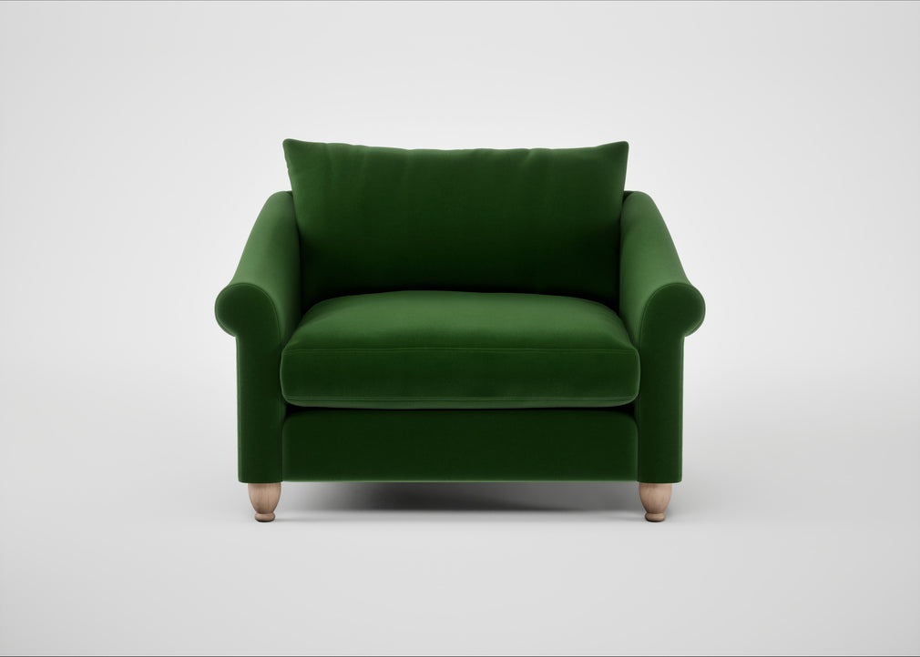 Devon Loveseat Smart Velvet Forest / Natural
