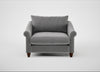 Devon Loveseat Smart Velvet Mercury / Walnut Stained