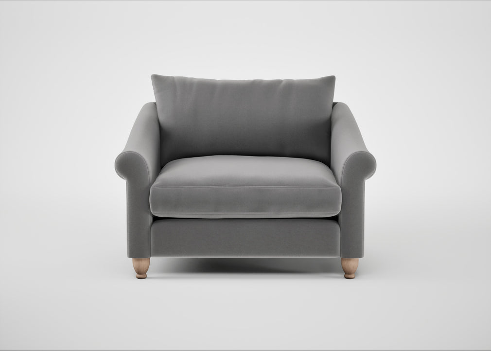 Devon Loveseat Smart Velvet Mercury / Natural