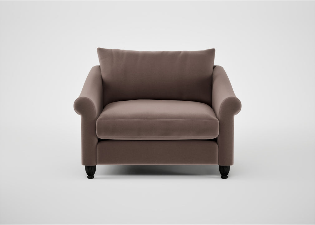Devon Loveseat Smart Velvet Mouse / Black