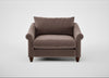 Devon Loveseat Smart Velvet Mouse / Walnut Stained