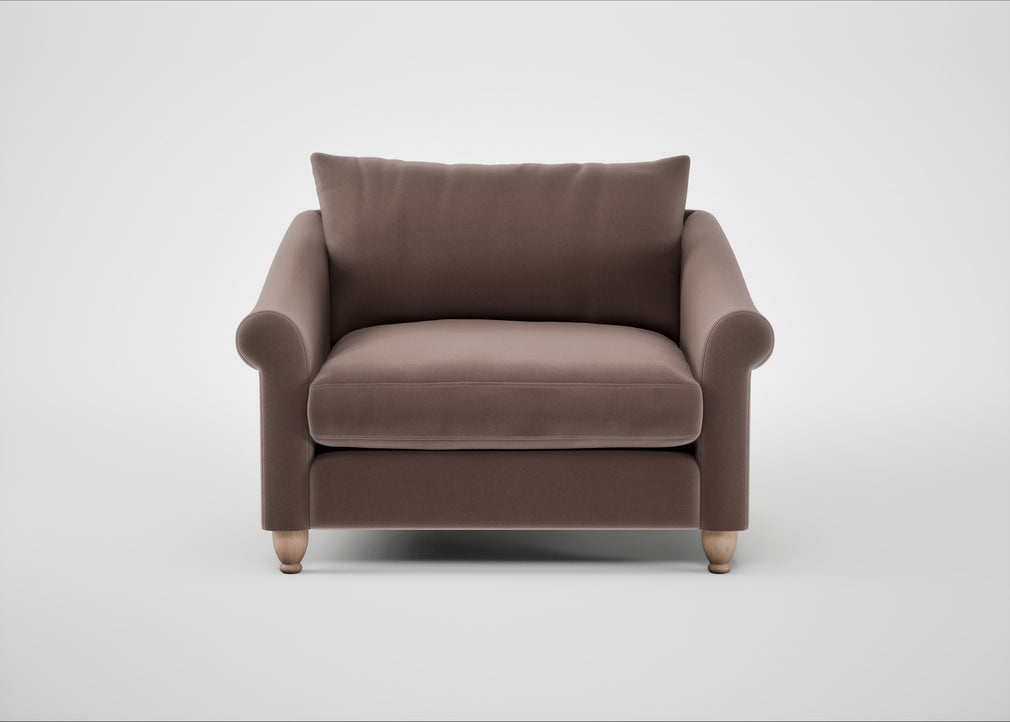 Devon Loveseat Smart Velvet Mouse / Natural