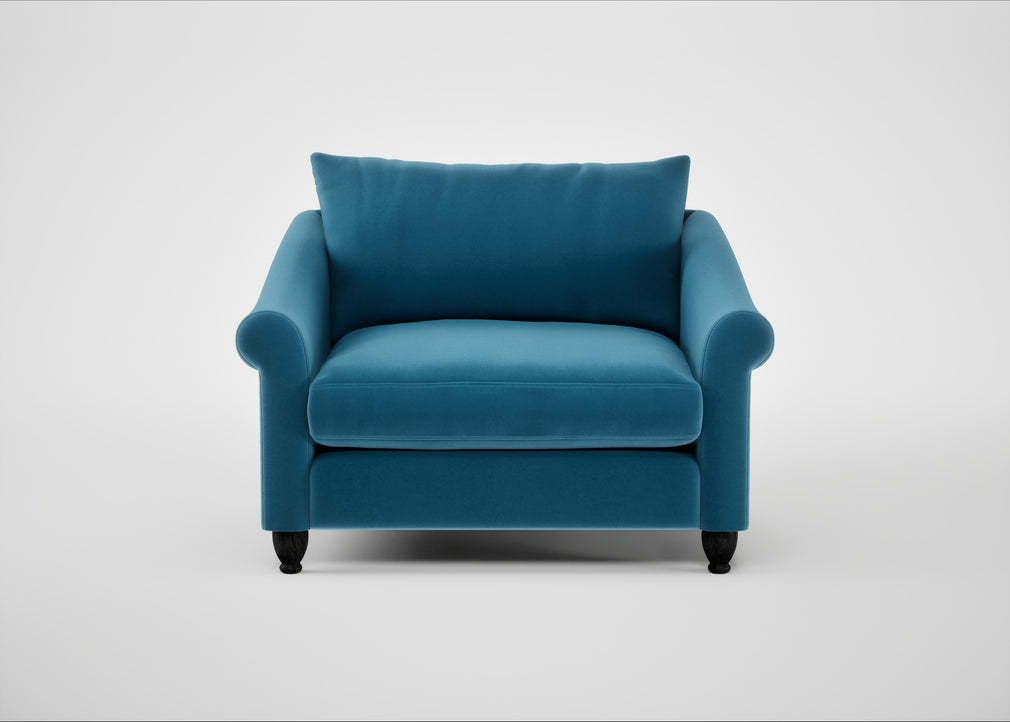 Devon Loveseat Smart Velvet Ocean Blue / Black