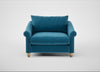 Devon Loveseat Smart Velvet Ocean Blue / Natural